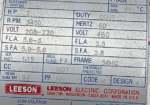 Used Leeson Wash Guard 2 HP Motor