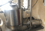 Used Stainless Steel Receiver Jar with DeLaval Transfer Pump