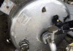 Used 230 Gallon SS Cone Bottom Tank w/Lightning Mixer